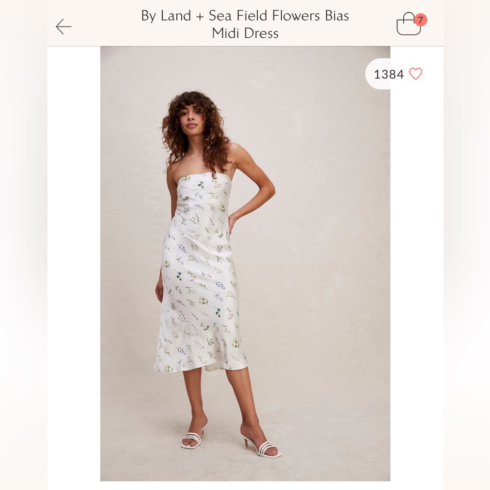 Free people white floral midi dress